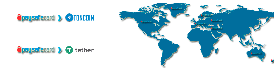 Transfer Paysafecard to Tether USDT, Paysafecard to Toncoin (TON) swap instantly.